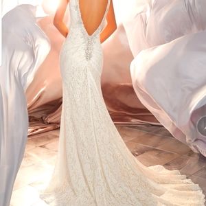Mori Lee 6866 mermaid wedding gown white/ivory silver lace